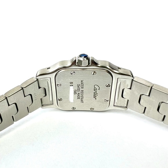 CARTIER SANTOS GALBEE 24mm Quartz Steel 0.69TCW Watch NEW Model Blue Numerals - Picture 5 of 7